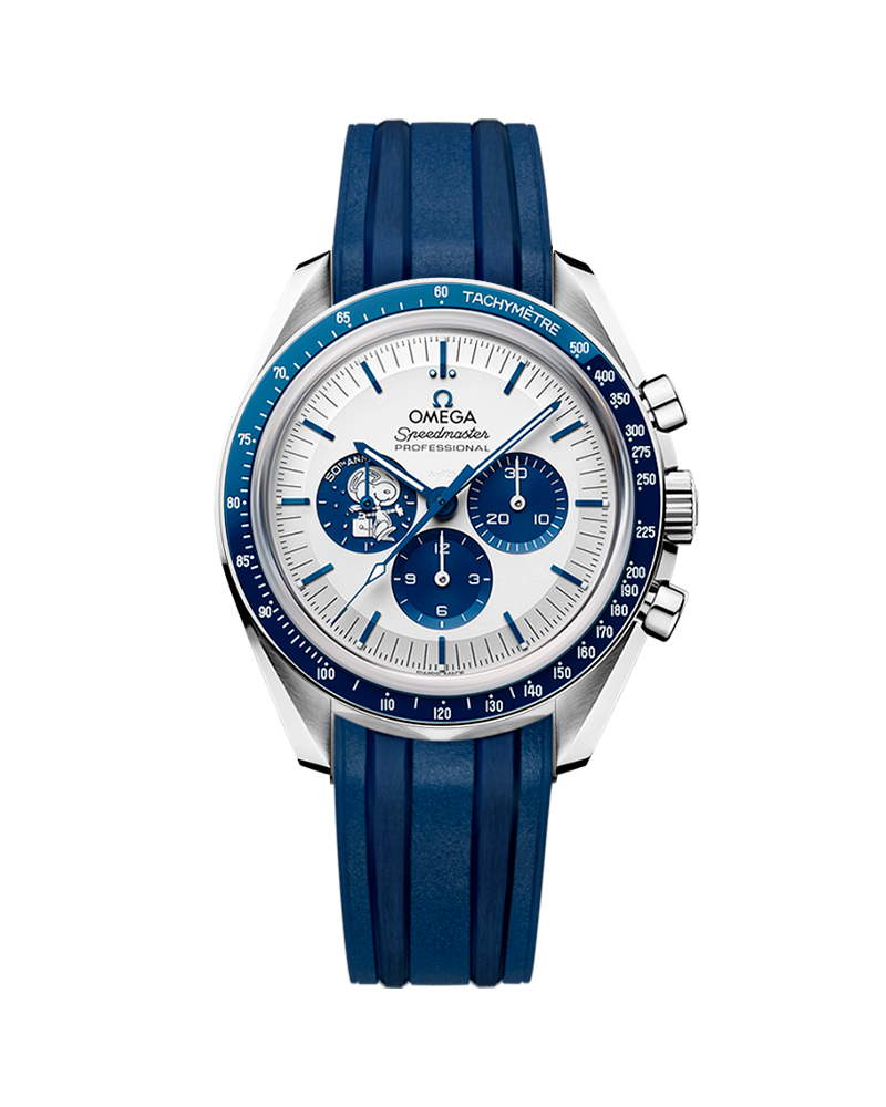 Speedmaster Série de aniversário Snoopy Award (42 mm, aço em bracelete de tecido de nylon revestido) +Caixa e Certificado