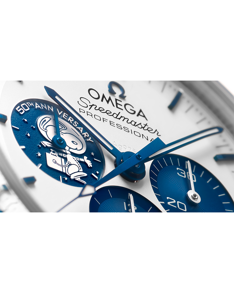 Speedmaster Série de aniversário Snoopy Award (42 mm, aço em bracelete de tecido de nylon revestido) +Caixa e Certificado