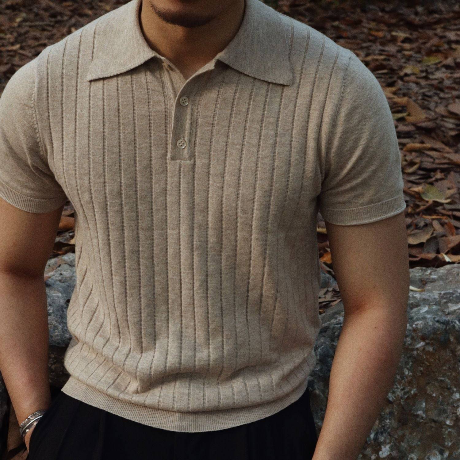 Camisa Polo em Textura