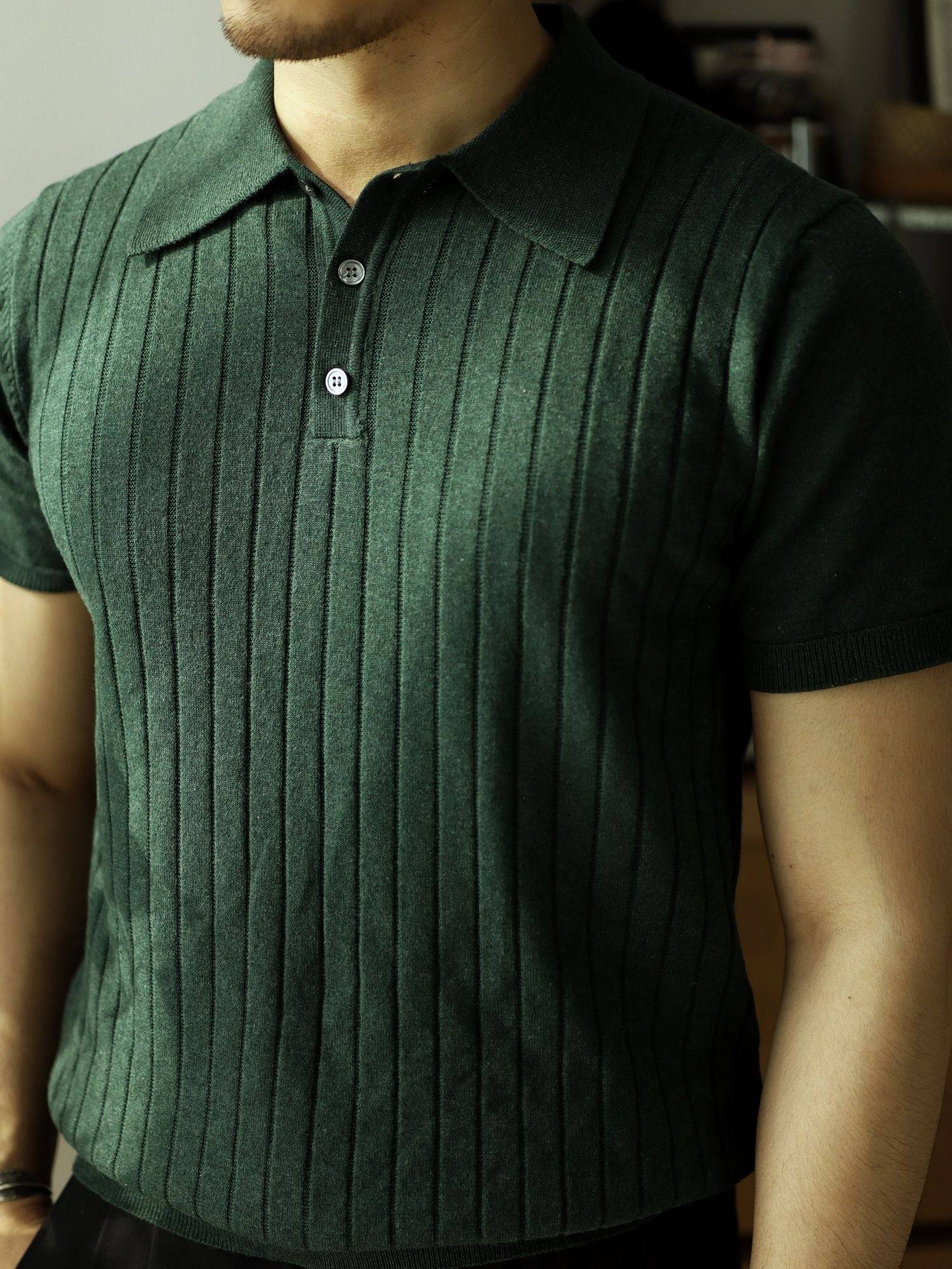 Camisa Polo em Textura