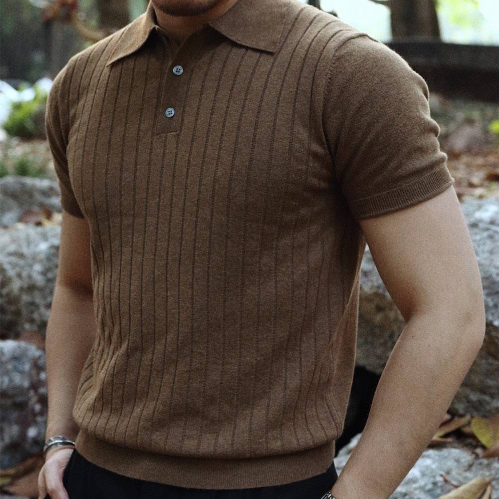 Camisa Polo em Textura