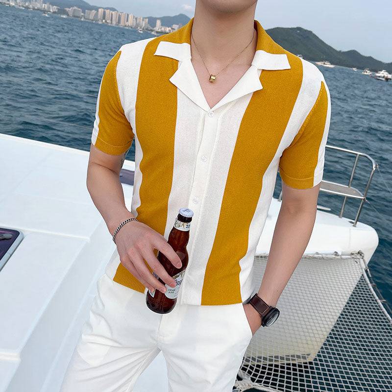 AntoniosClothing Italy T-Shirt de Verão do Cavalheiro