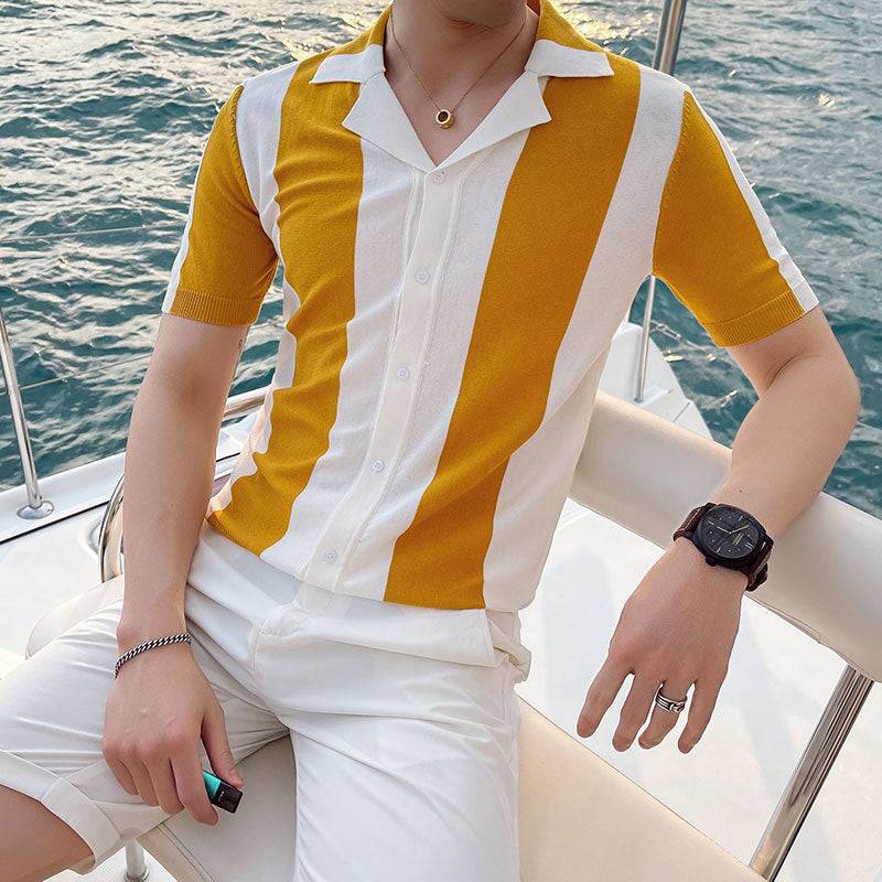 AntoniosClothing Italy T-Shirt de Verão do Cavalheiro