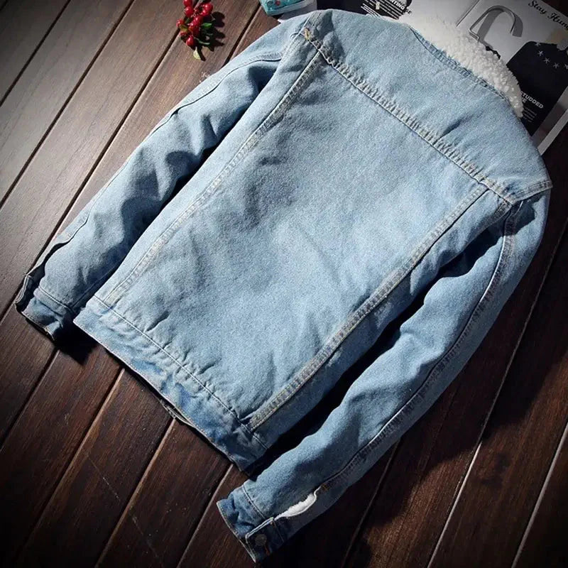 Jaqueta Masculina Jeans Com Lã