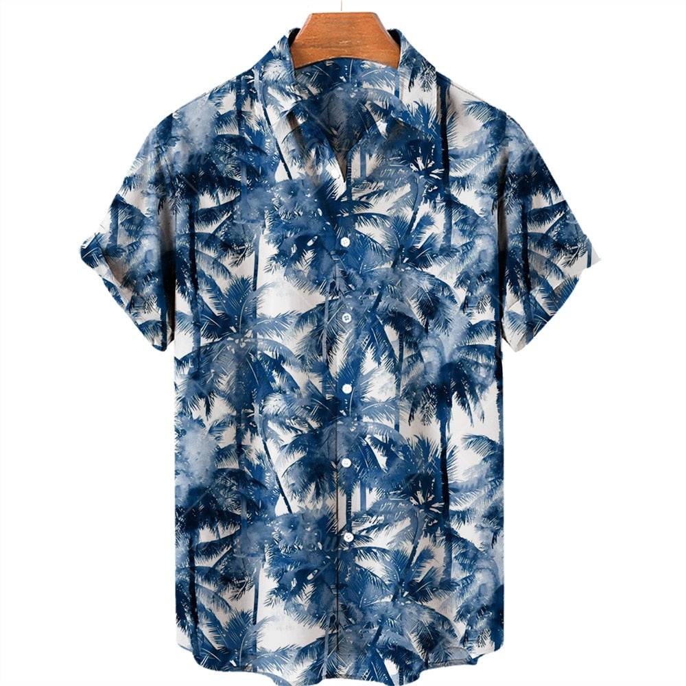 Camisa de Manga Curta de Verão Havaiana