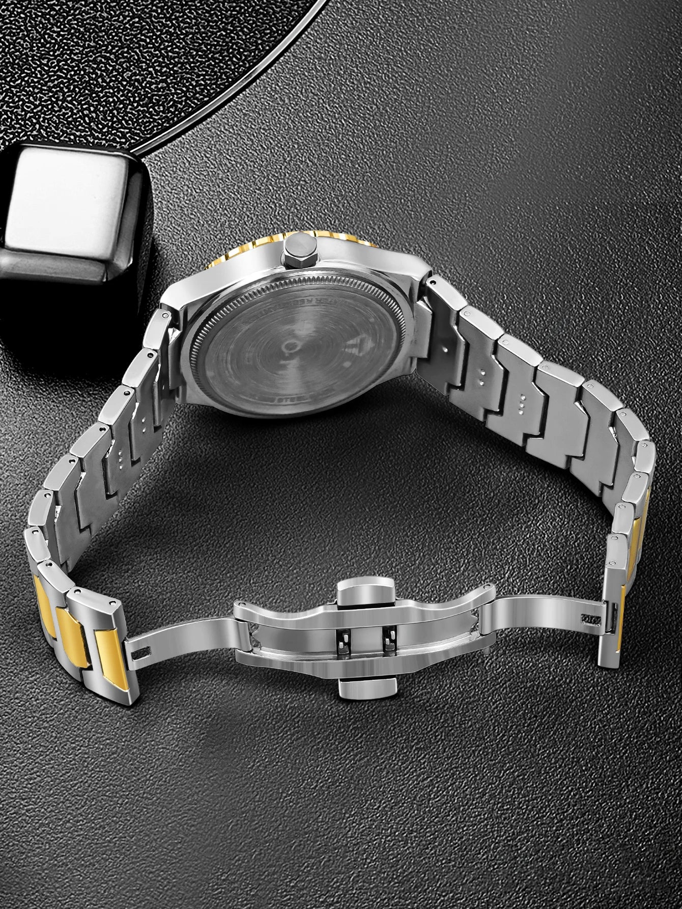 TOMI New 4PCS Luxury Men Watch Gift Set High Quality Steel Strip Striped Dial Calendar Men Quartz Watch Clock Gifts Reloj