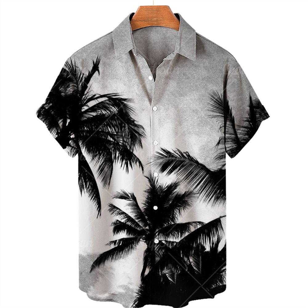 Camisa de Manga Curta de Verão Havaiana