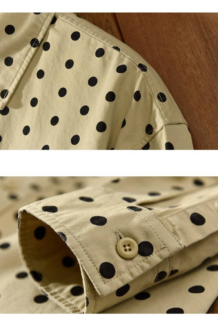Camisa Antonios de algodão puro com estampado de pontos