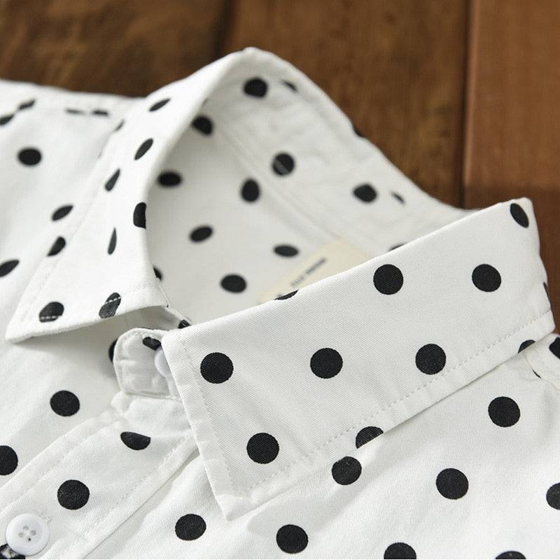 Camisa Antonios de algodão puro com estampado de pontos