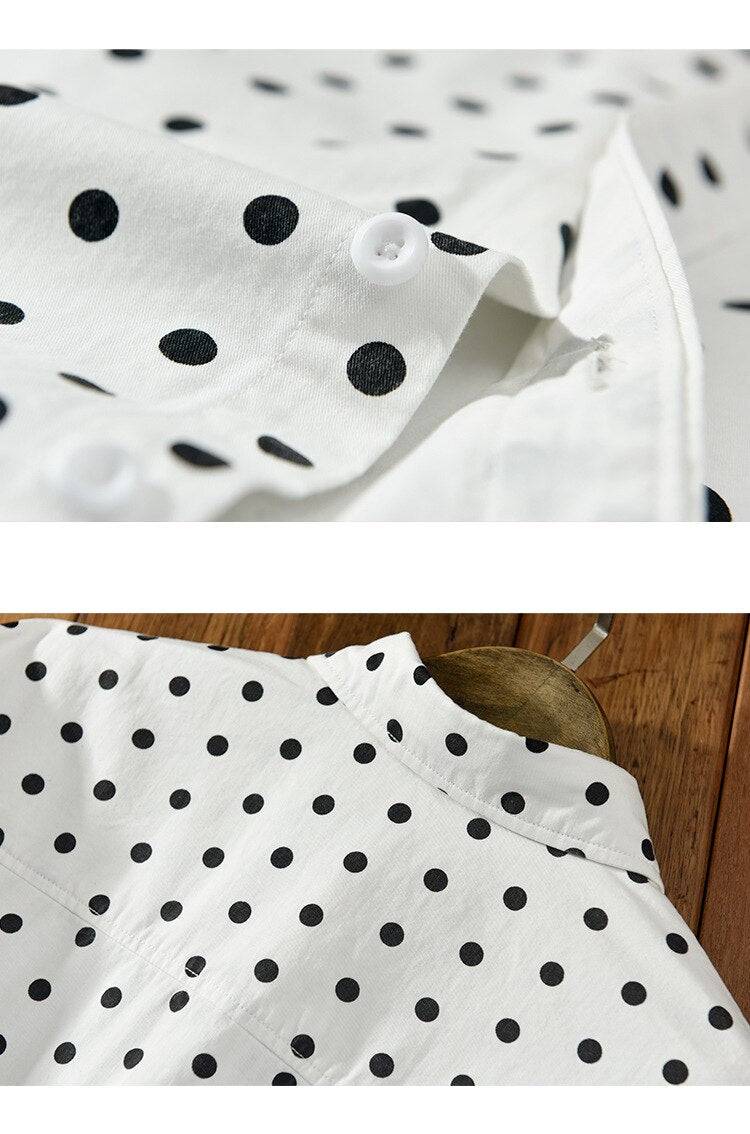 Camisa Antonios de algodão puro com estampado de pontos