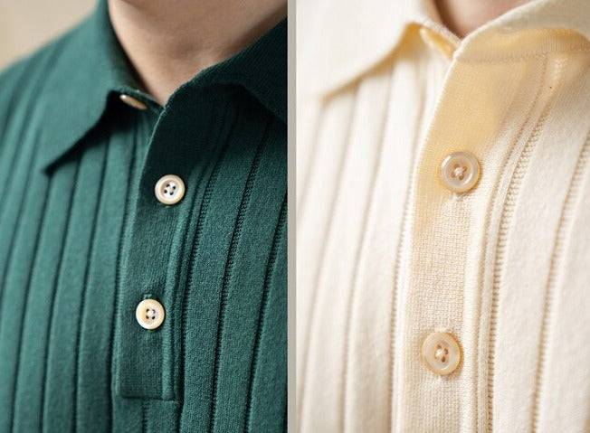 Camisa Polo Listrada Retrô de Algodão