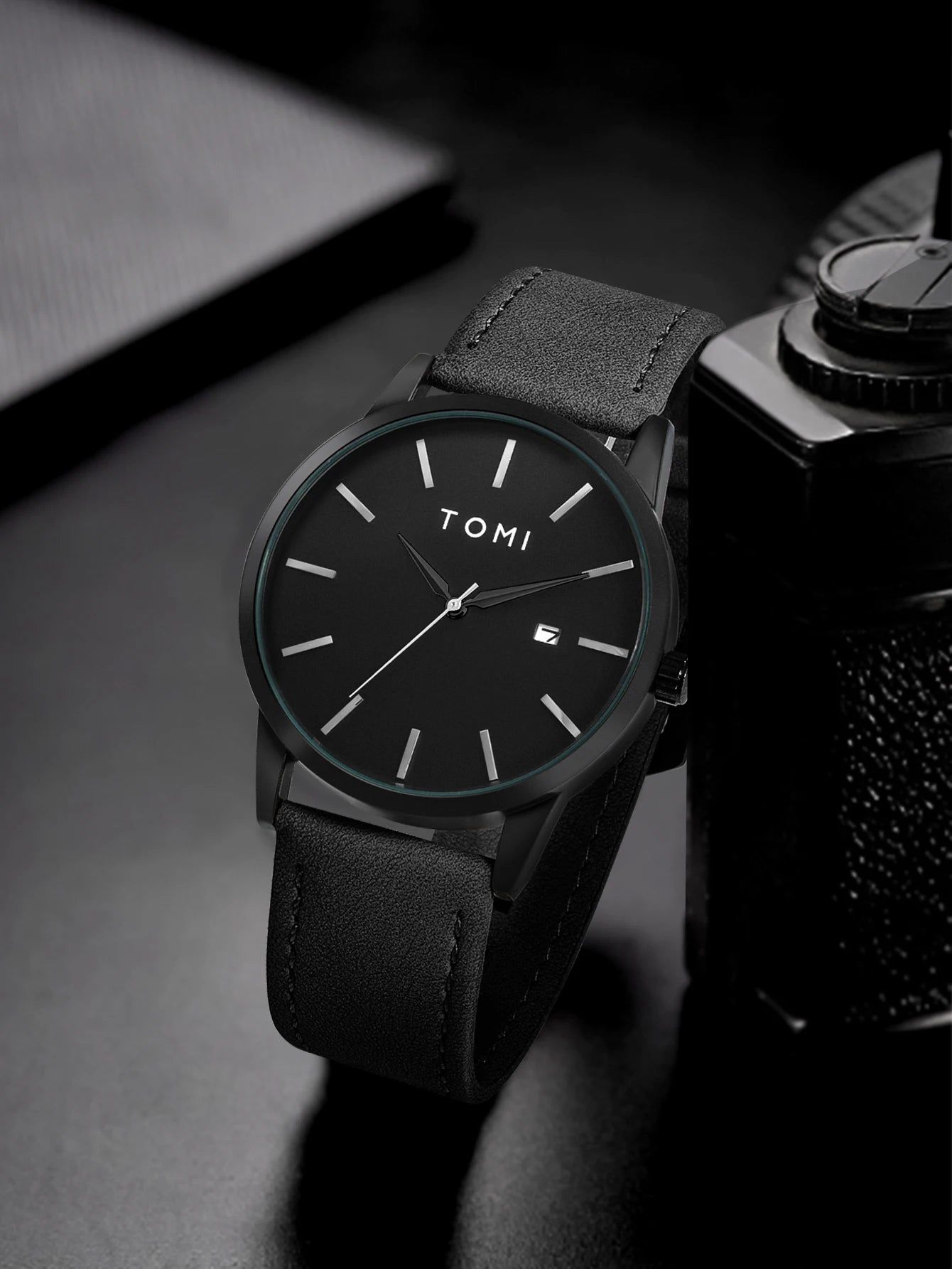 Hot Selling TOMI Men's 4PCS Gift Box Set Watch Minimalist Casual Men's Quartz Watch Tie Clip Sleeve Buckle Clock Gift Relojes