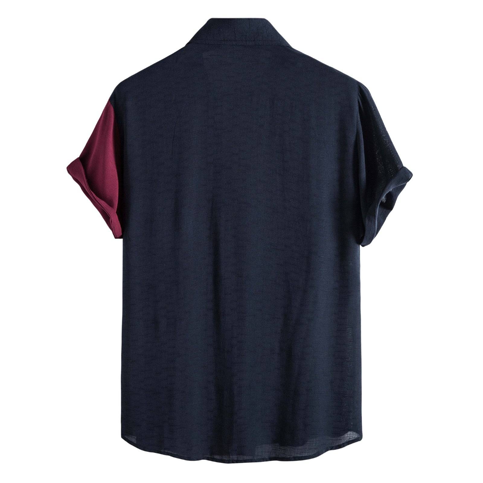 Camisa de manga curta de duas cores