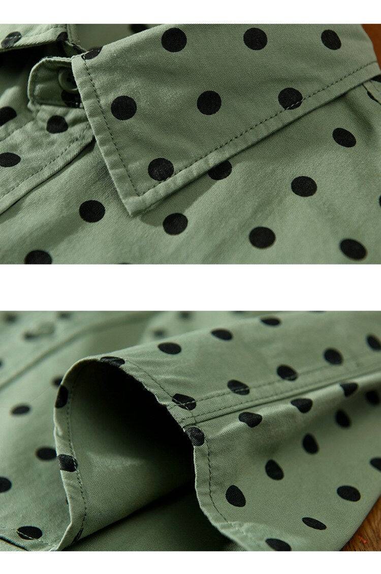 Camisa Antonios de algodão puro com estampado de pontos