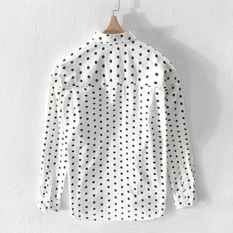 Camisa Antonios de algodão puro com estampado de pontos