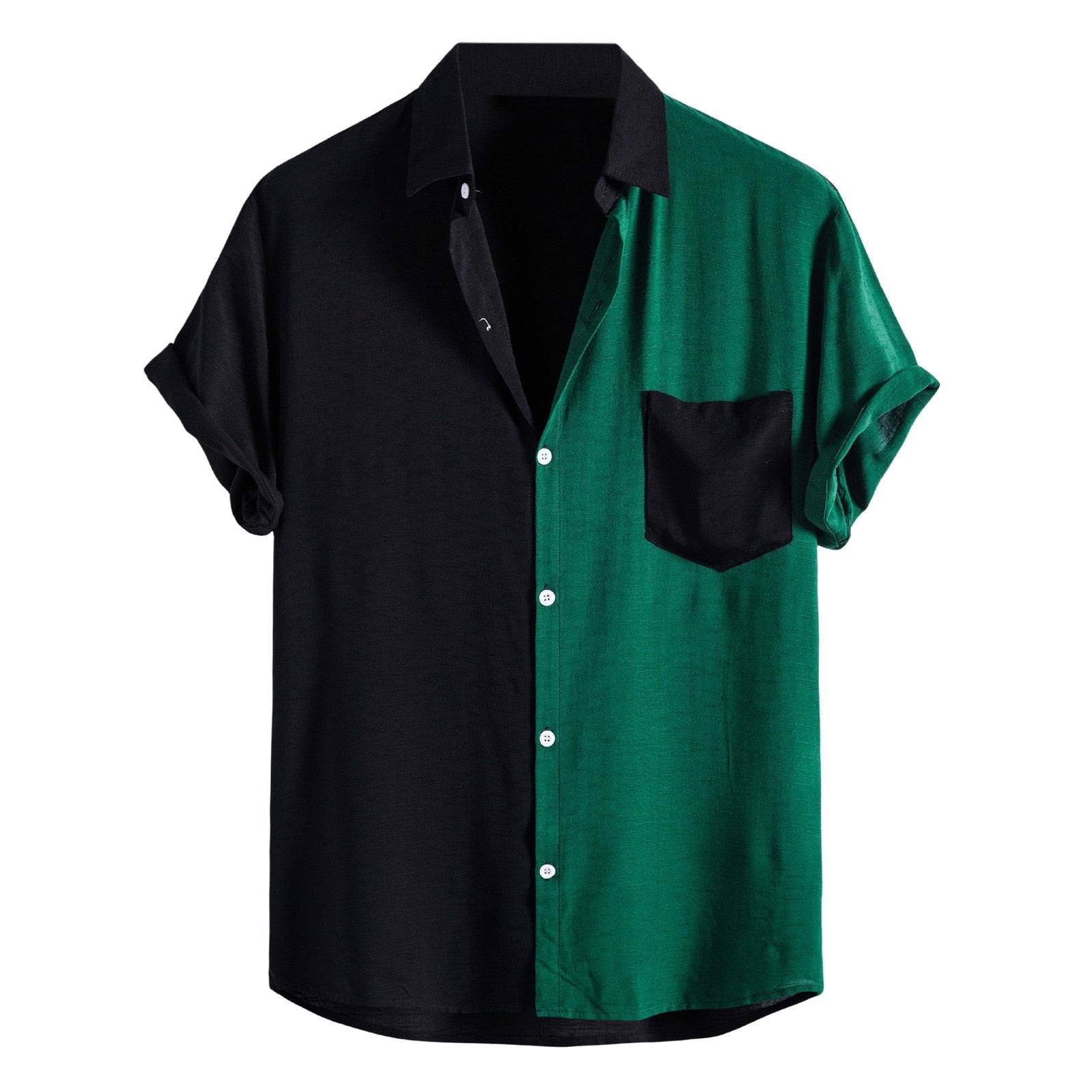 Camisa de manga curta de duas cores