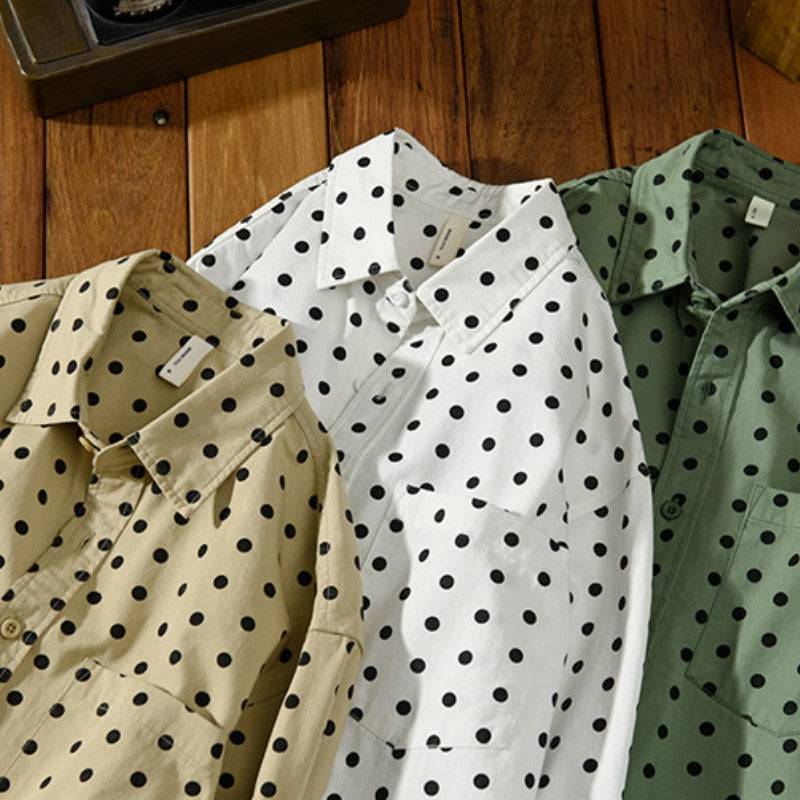 Camisa Antonios de algodão puro com estampado de pontos