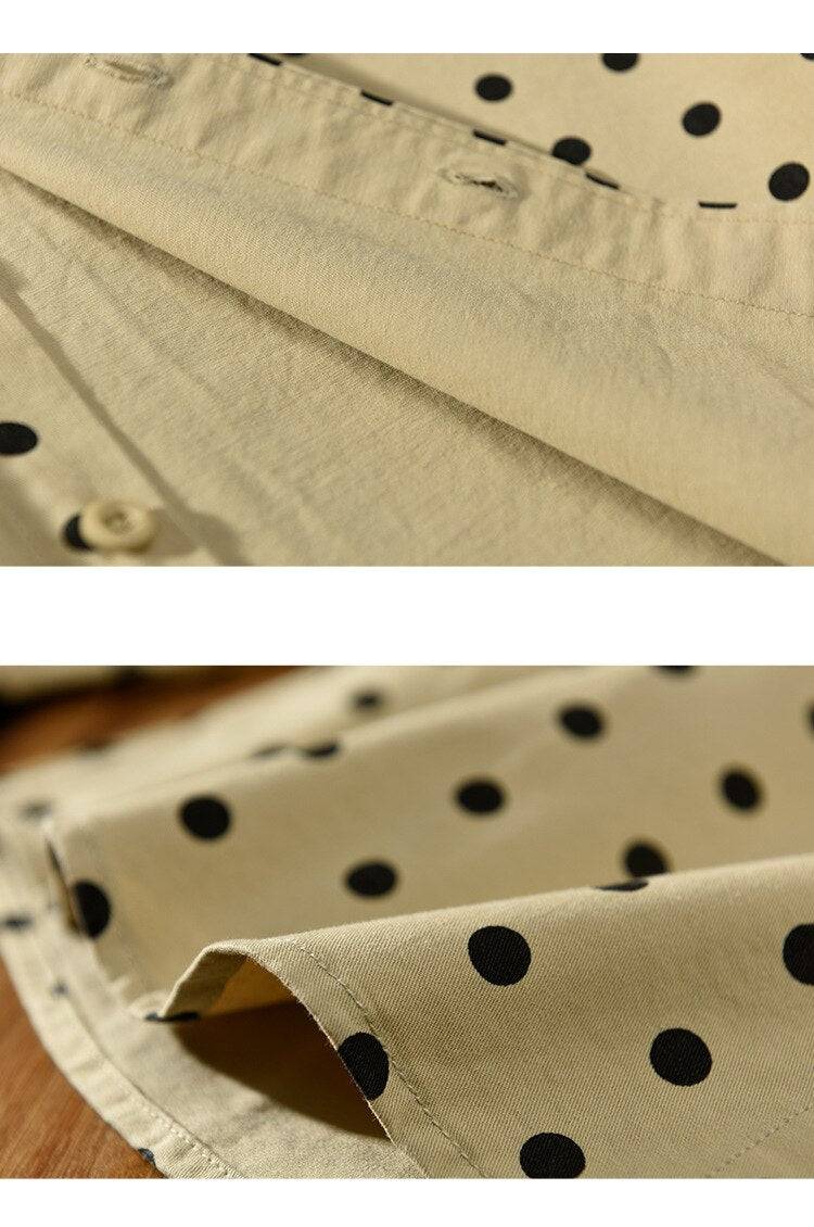 Camisa Antonios de algodão puro com estampado de pontos