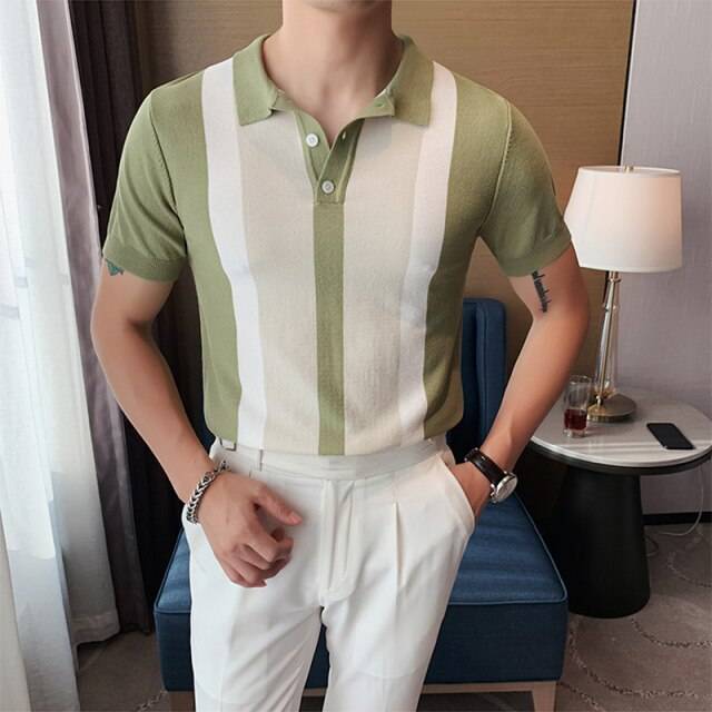 Camisa Polo Listrada de Verão