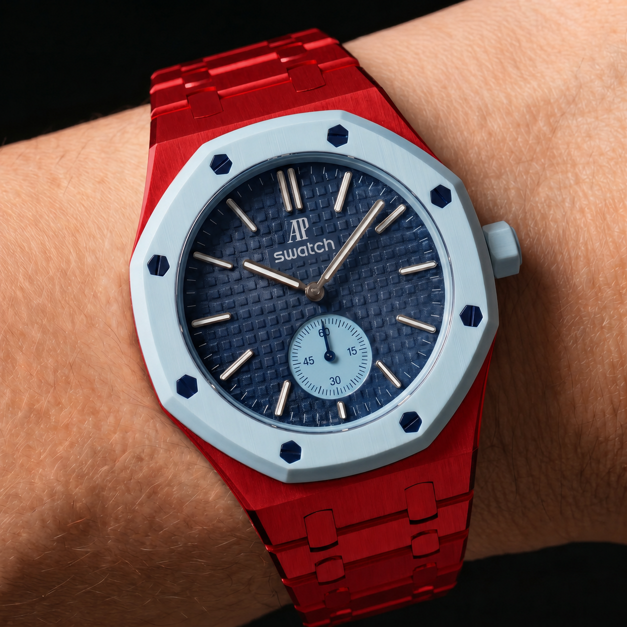 Vermelho Racing — Pulseira de metal — Savonnette