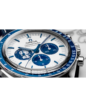 Speedmaster Série de aniversário Snoopy Award (42 mm, aço em bracelete de tecido de nylon revestido) +Caixa e Certificado