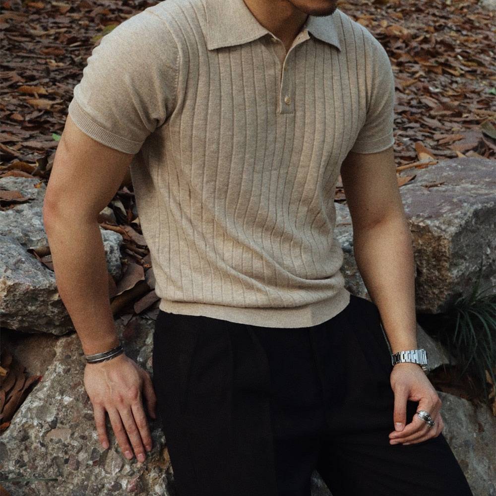 Camisa Polo em Textura