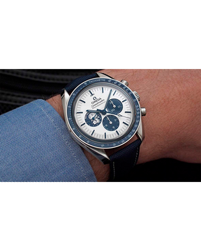 Speedmaster Série de aniversário Snoopy Award (42 mm, aço em bracelete de tecido de nylon revestido) +Caixa e Certificado