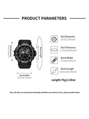 TOMI Men's LED Waterproof Digital Watch Men's Fitness Electronic Watch Multi functional Military Sports Watch Children's Gift