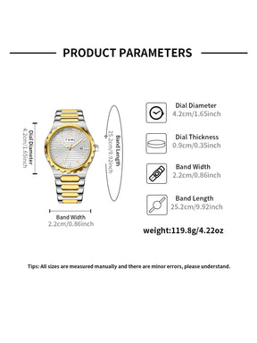 TOMI New 4PCS Luxury Men Watch Gift Set High Quality Steel Strip Striped Dial Calendar Men Quartz Watch Clock Gifts Reloj