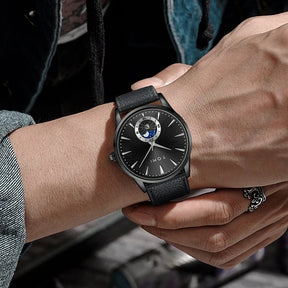 TOMI Men Luxury Leather Strap Watch Business and Leisure Large Dial Calendar Men Quartz Watch Relogio Masculino