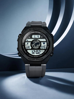 TOMI New Night Light Digital Men Electronic Watch Dual Display Outdoor Waterproof Military Sports Electronic Watch Student Watch
