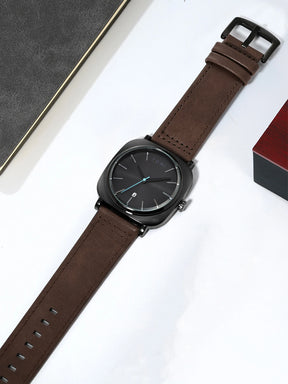 TOMI 2PCS Men Casual Fashion Watch Glasses Gift Set Classic Simple Square Case Men Quartz Watch Watch Clock Gift Set Reloj