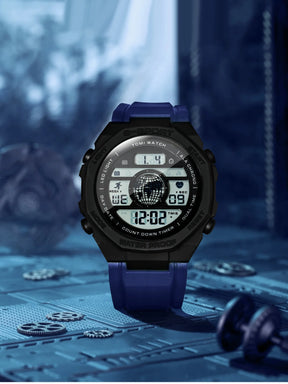 TOMI New Night Light Digital Men Electronic Watch Dual Display Outdoor Waterproof Military Sports Electronic Watch Student Watch