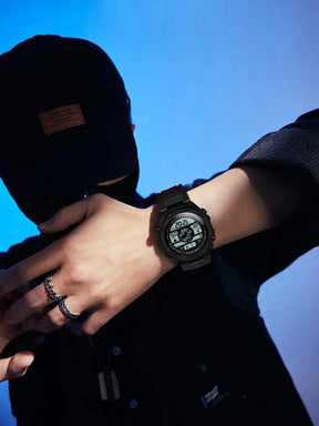 TOMI New Night Light Digital Men Electronic Watch Dual Display Outdoor Waterproof Military Sports Electronic Watch Student Watch