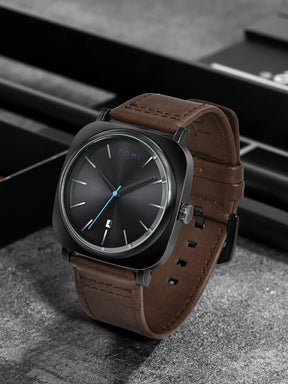 TOMI 2PCS Men Casual Fashion Watch Glasses Gift Set Classic Simple Square Case Men Quartz Watch Watch Clock Gift Set Reloj