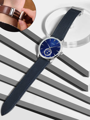 TOMI Men Luxury Leather Strap Watch Business and Leisure Large Dial Calendar Men Quartz Watch Relogio Masculino