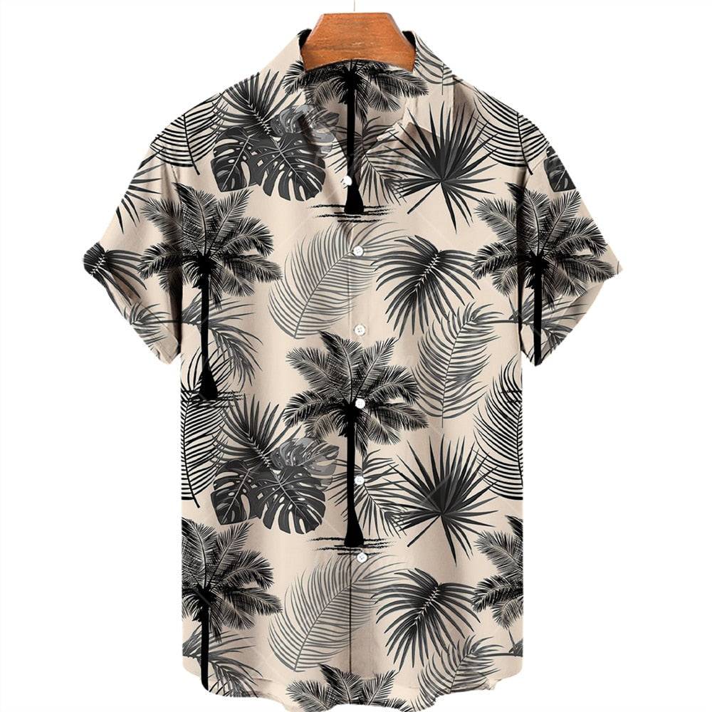 Camisa de Manga Curta de Verão Havaiana
