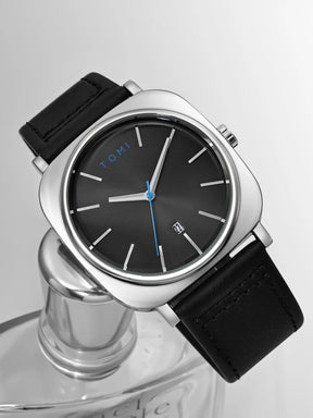 TOMI 2PCS Men Casual Fashion Watch Glasses Gift Set Classic Simple Square Case Men Quartz Watch Watch Clock Gift Set Reloj