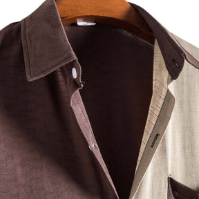 Camisa de manga curta de duas cores