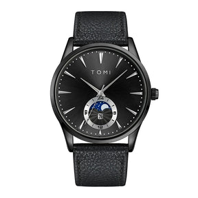 TOMI Men Luxury Leather Strap Watch Business and Leisure Large Dial Calendar Men Quartz Watch Relogio Masculino