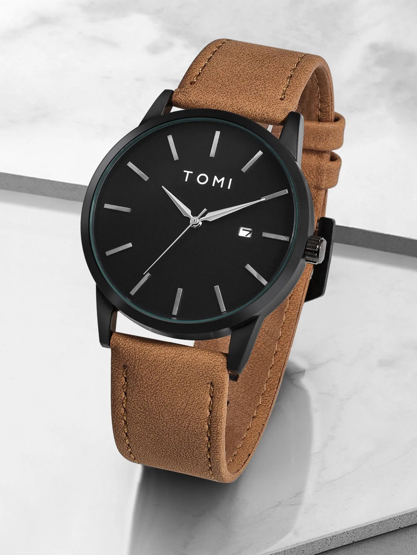 Hot Selling TOMI Men's 4PCS Gift Box Set Watch Minimalist Casual Men's Quartz Watch Tie Clip Sleeve Buckle Clock Gift Relojes