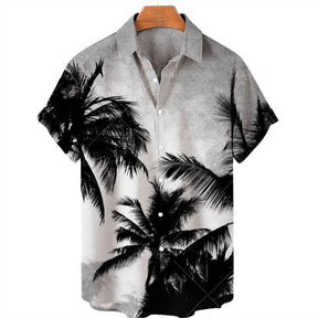 Camisa de Manga Curta de Verão Havaiana