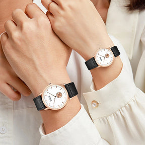 TOMI Classic Simple Couple Quartz Watch Leather Strap Rose Gold Fashion Men's And Women's Watch Casual Business Watch Clock Gift