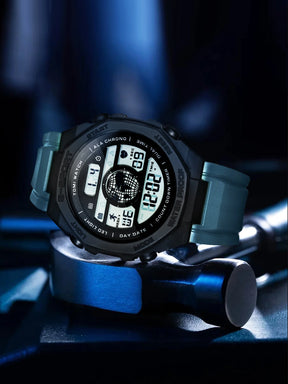 TOMI New Night Light Digital Men Electronic Watch Dual Display Outdoor Waterproof Military Sports Electronic Watch Student Watch