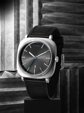 TOMI 2PCS Men Casual Fashion Watch Glasses Gift Set Classic Simple Square Case Men Quartz Watch Watch Clock Gift Set Reloj