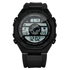 TOMI New Night Light Digital Men Electronic Watch Dual Display Outdoor Waterproof Military Sports Electronic Watch Student Watch