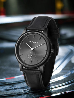 TOMI Fashion Men's Two Pin Half Belt Watch Casual and Minimalist Men's Quartz Watch