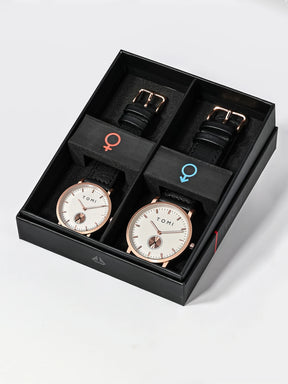TOMI Classic Simple Couple Quartz Watch Leather Strap Rose Gold Fashion Men's And Women's Watch Casual Business Watch Clock Gift