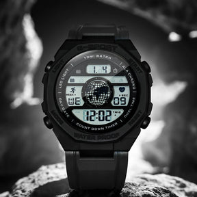 TOMI New Night Light Digital Men Electronic Watch Dual Display Outdoor Waterproof Military Sports Electronic Watch Student Watch