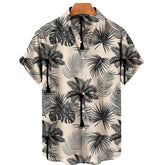 Camisa de Manga Curta de Verão Havaiana